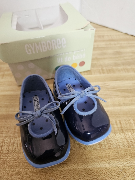 Gymboree Other - Vintage Gymboree Whale Watch Baby Shoes Navy Blue Patent Bow Crib Sz 1 Open Box